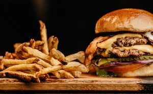 Burger and fries