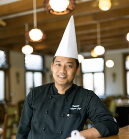 Chef in the restaurant